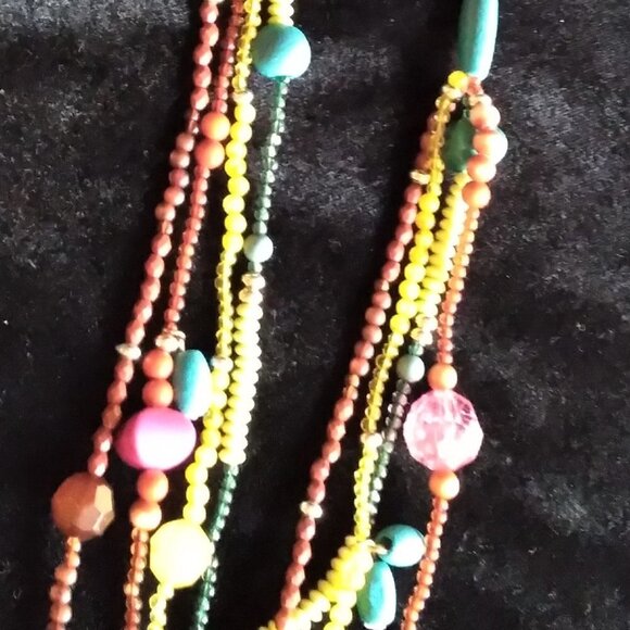 Beautiful Colorful Multi Layer Beaded Necklace - Picture 8 of 10